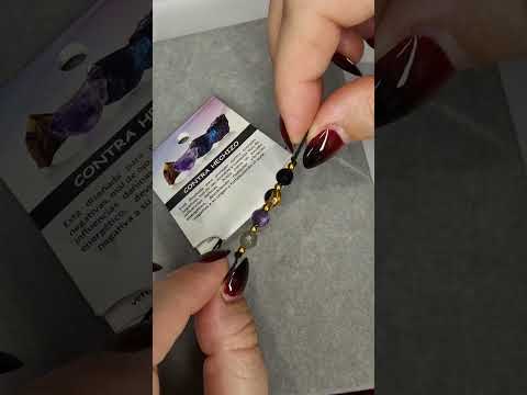 Pulsera Contra Hechizo de minerales naturales, ojo de tigre, labradorita, amatista y obsidiana. 