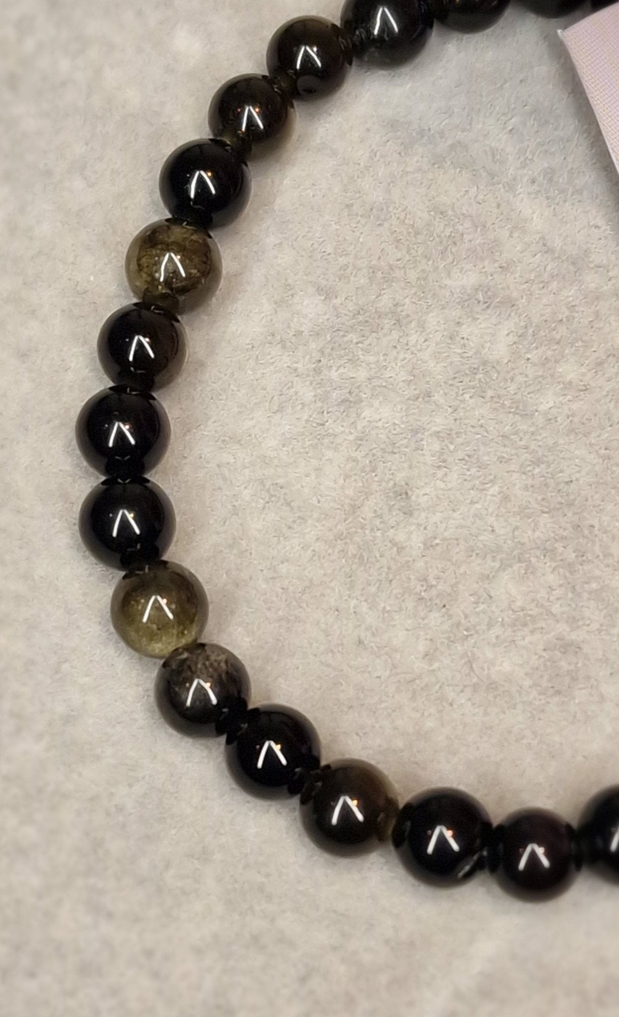 Pulsera Mineral Obsidiana Dorada