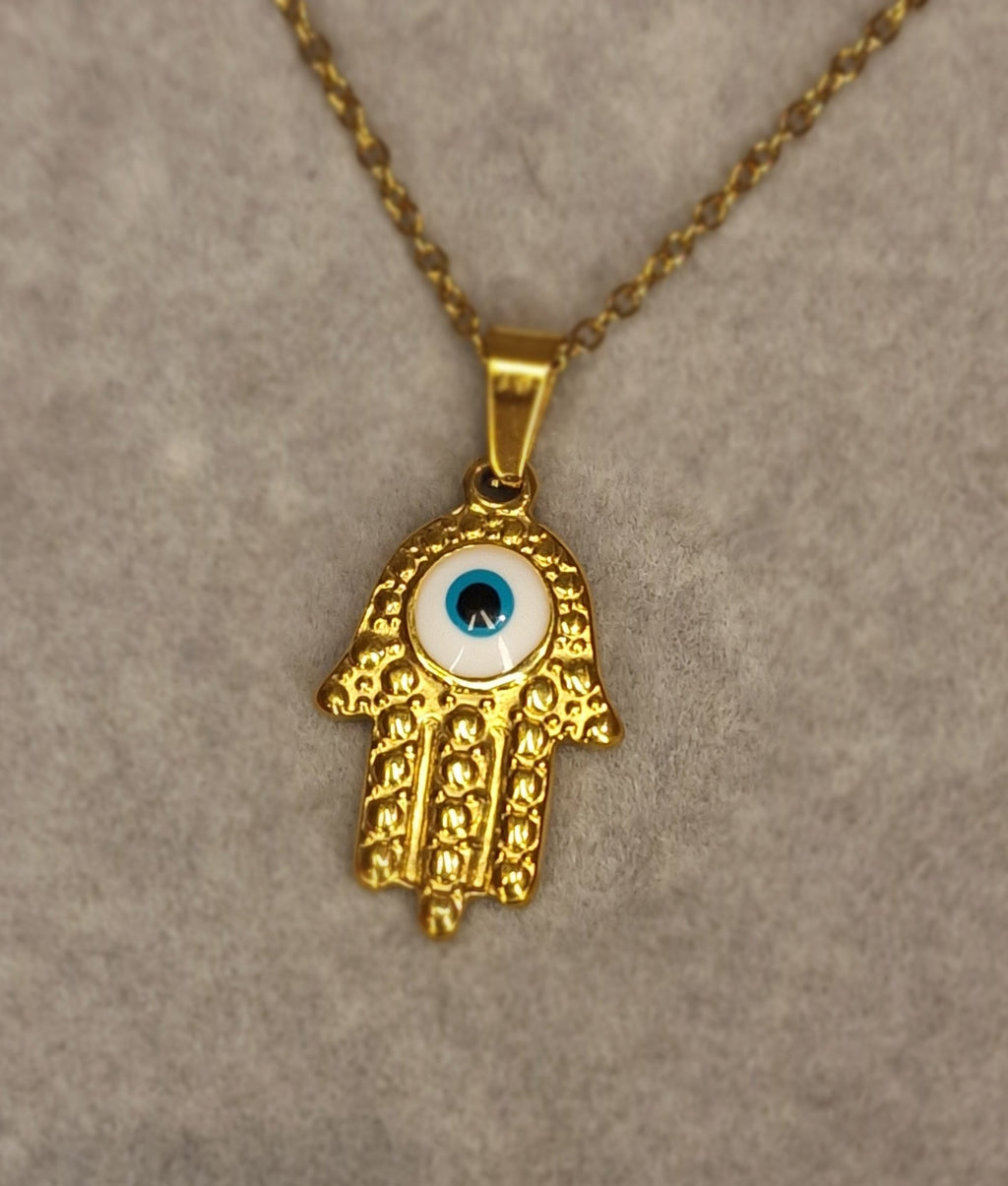 Colgante de ojo turco y Mano de Fátima para protección contra el mal de ojo y bloqueo de energías negativas