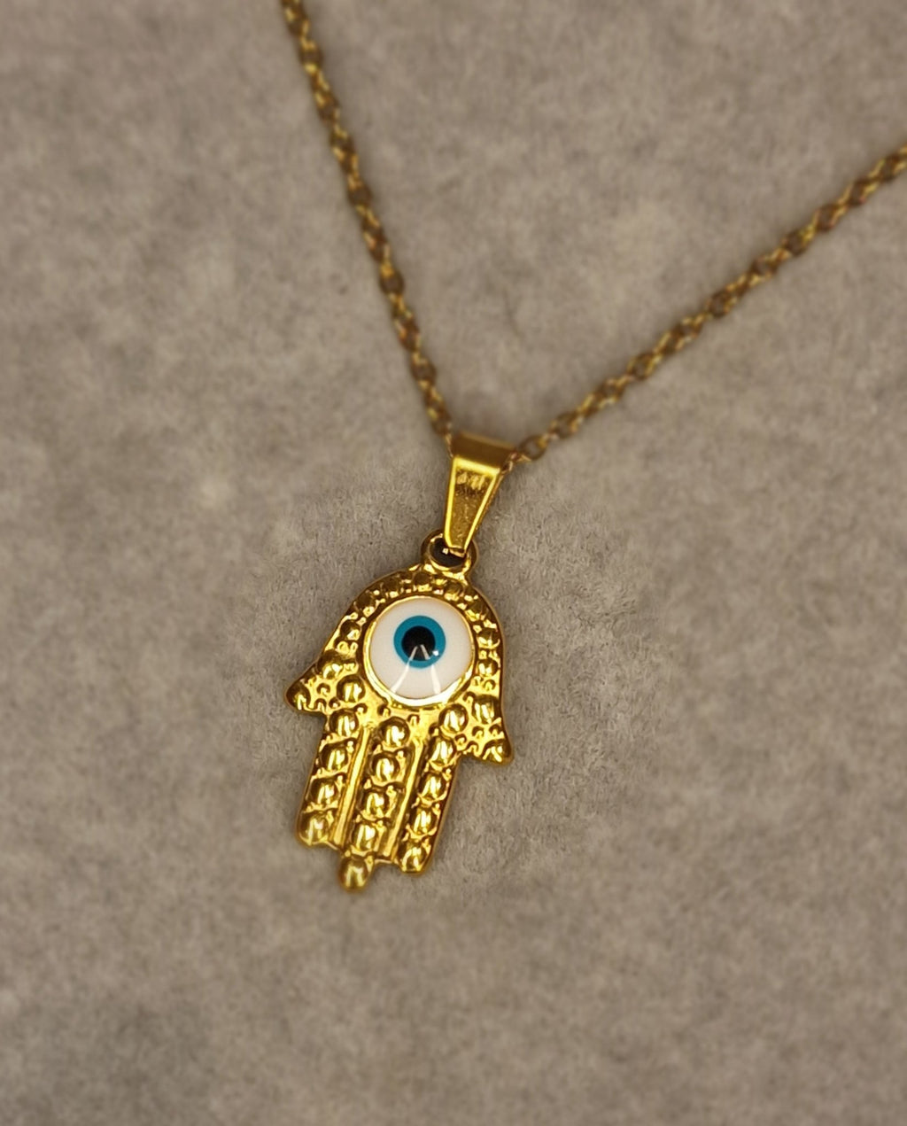 Colgante de ojo turco y Mano de Fátima para protección contra el mal de ojo y bloqueo de energías negativas